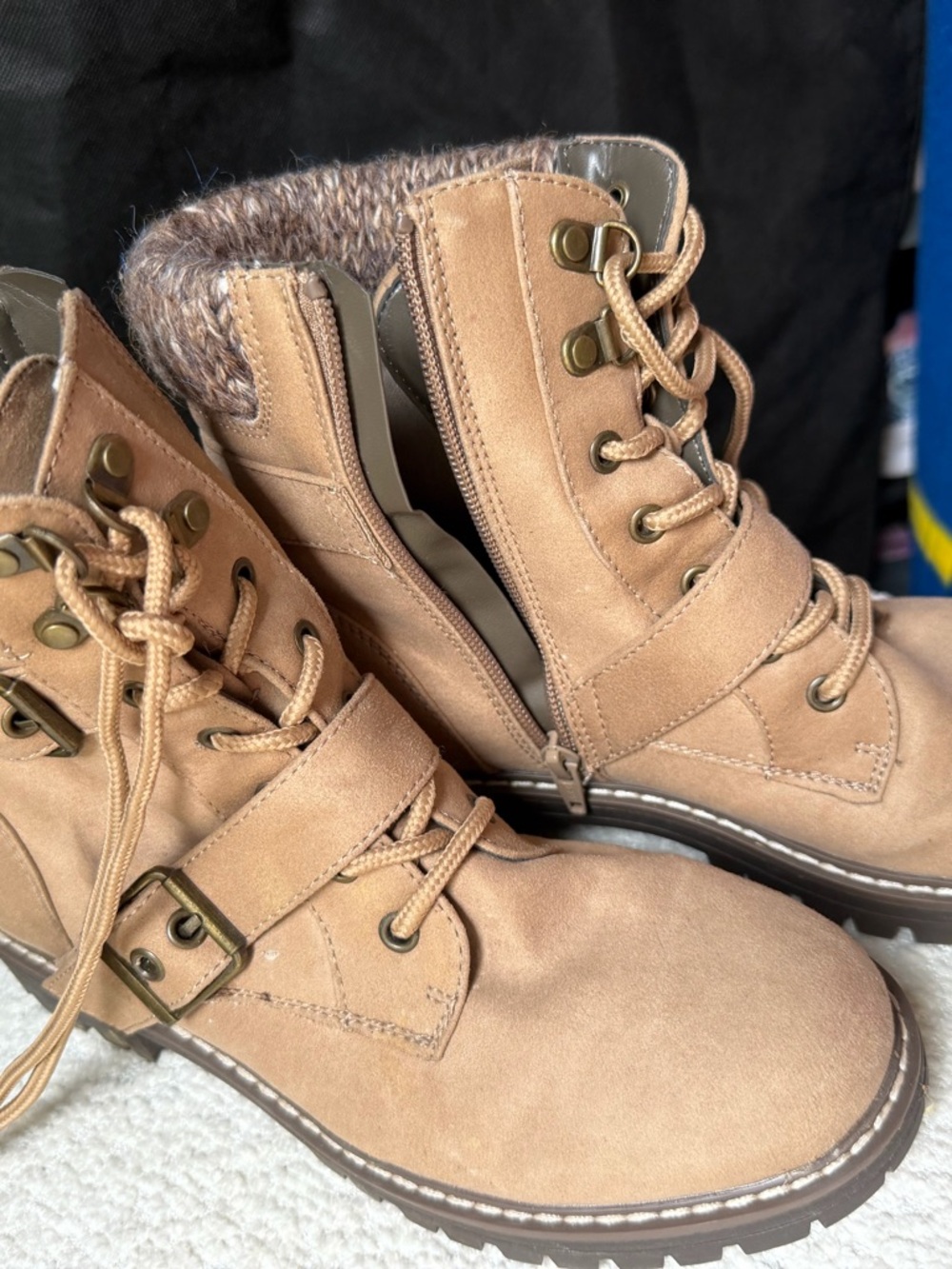 Cliffs by WHITE MOUNTAIN Women's Tan Lace-Up Ankle Booties - Picture 4 of 5